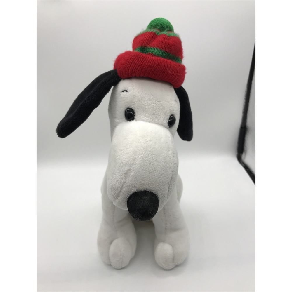 Peanuts Snoopy Plush Dan Dee Christmas Holiday Winter Hat Stuffed Animal Toy